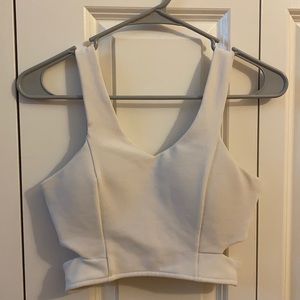 White Padded Crop Top